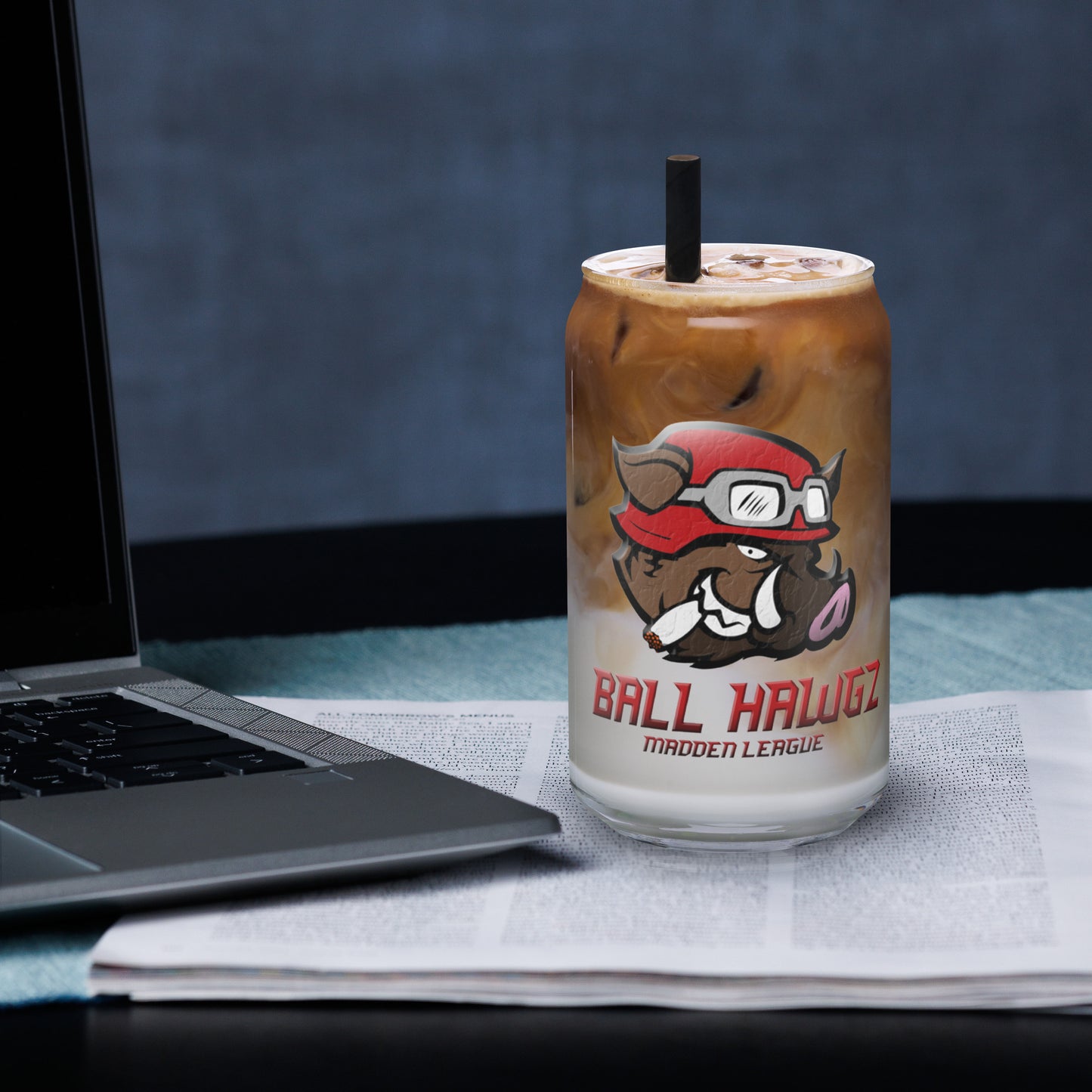 League 1 - Ball Hawgz League Can-shaped glass